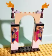 LEGO Dragon Castle Gate Door Flags Entry Gems Torchs Arch Kingdoms Wall Fort