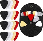 Maasechs 20 Pcs Ukulele Felt Picks Multicolored Felt Picks Accessories Cute Ukulele Picks Assorted Felt Thumb Picks with Holder Case for Guitar Bass Music Instruments (Classic)