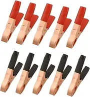 Metal Alligator Clips Terminal Test Clamps 50A Electrical Battery Crocodile Clamp Copper Plated Insulated Alligator Clips 10 Pack