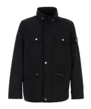 Stone Island Compass-Patch High-Neck Jacket XXL black