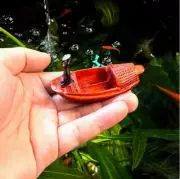Wooden Miniature Decoration Fishing Boat Model Collectible Micro Landscape Boat