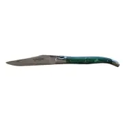 Laguiole en Aubrac Double Thickness Folding Knife With Malachite Handle, 4.75-In