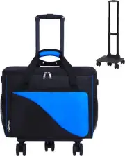 2 Ball Bowling Bag with Wheels Blue Roller Tote for Bowling Equipment