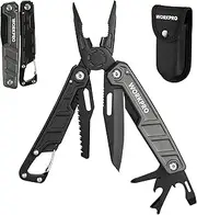[WORKPRO] 11-in-1 Stainless Steel Multitool Pliers - EDC Multi-Tool with Safety Lock, Pocket Clip & Sheath - 220g Camping Knife, Screwdriver, Saw, Wire Cutter & Bottle Opener