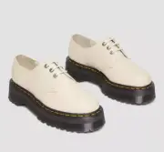 DR MARTENS 1461 QUAD II SHOE UK SIZE 7 EU 41 BEIGE PISA 3 EYE PLATFORM 30612292