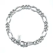 925 Sterling Silver Plated Figaro Child Bracelet with Parrot Clasp - USA Made
