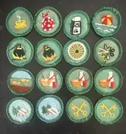 16 NEW 1970 Vintage JUNIOR GIRL SCOUT BADGES-IRON ON BACKING