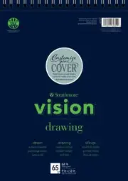 Strathmore Vision Fine Tooth Drawing Pad 9"X12"-64lb 65 Sheets -62643590