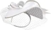 [ROMISBABA] Vintage Bridal Fascinator Hat Headband Charming Hair for Tea Party Cocktail Events and Weddings Elegant Mesh Design for Hair Styling