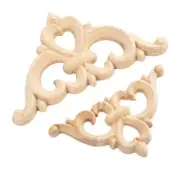 Oak Wood Carved Corner Onlay Applique Door Decoration Unpainted Decal 6*6/8*8cm