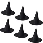 Abaodam 6pcs Halloween Wizard Hat Witch Hat for Kids Ribbon Witch Hat Halloween Costume Accessory Black Dresses for Kids Wizard Costume Accessory Oxford Cloth Child Clothing Headgear