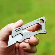 Outdoor TC4 Titanium Alloy Multi Tools Opener Crowbar Utility Knife Keychain EDC