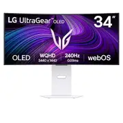 LG UltraGear 34-inch OLED 240Hz WQHD Curved Smart Gaming Monitor webOS, 0.03ms (GtG), 240Hz, DisplayHDR True Black 400 - 34GX90SA-W. AAU