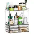 2 Tier 3-Drawer Bathroom Counter Storage Organizer - Stackable Design - 14.4"...