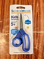 School Works Kids Scissors Pointed Tip School Supply Squish Handle Blue 5 In NEW