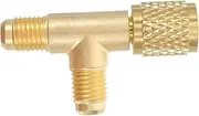 STOBAZA Quick Coupler Tee Adapter: Air Conditioner Adapter Copper Hose Connector for HVAC Systems Filling Maintenance Tool