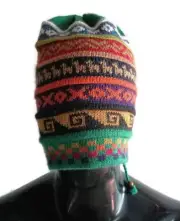 Chullo and Shawl Wool Fabric 2 in 1 Peruvian Crafts Cusco