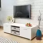 Elegant Entertainment Unit TV Stand Sideboard Cabinet Storage High Gloss White
