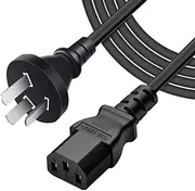 ArtiConnex™ Standard 1m/3.3FT Black Power Cable with IEC 320 C13 Female Receptacles and 3-Prong Australia Plug for Computers, Monitors, Printers and More