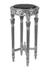 Baroque Side Table Silver Flower Table Flower Column Antique Decor Table Round