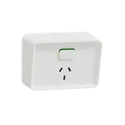 Clipsal Iconic Outdoor, Single, Switched socket outlet, horizontal, 10A, 250V, Extra White - O3015-XW