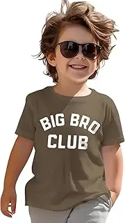 [GLIGLITTR] Big Brother Shirt Cool Big Bro Club T-Shirt Toddler Baby Boy Promoted to Big Brother Announcement Short Sleeve Tops