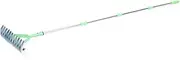 Heavy Duty Thatch Rake - 1.7m Alloy Steel Lawn Dethatcher with Ergonomic Handle for Removing Dead Grass and Loosening Soil