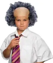 Old Man Wig Gray Grey Bald Fancy Dress Up Halloween Child Costume Accessory