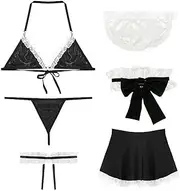 [JINZIJINYU] Women Sexy Lingerie Bodysuit Sexy Show Waist Cosplay Maid Maid Uniform Temptation Passion Suit