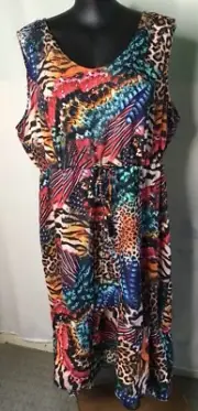 AUTOGRAPH COLOURFUL ANIMAL PRINT Hilo DIAMONTE DRESS-SIZE 24 NEW STOCK