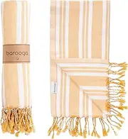 Barooga Sand Free Beach Towel, 90x180 cm, Stylish, Quick Drying, Lightweight, Compact Turkish Beach Towel Blanket, Prewashed, 100% Cotton Super Absorbent (Yellow)