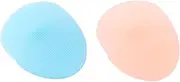 Baluue 2pcs Silicone Face Massager Brush Gentle Facial Cleansing Pad for Sensitive Skin Non-slip Handle Suitable for Ages