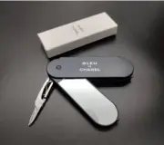 Chanel Bleu Folding comb, mirror, scissors 3 in 1 Mustache /Hair VIP Gift NWB!!