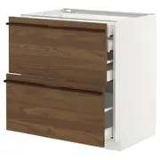 METOD / MAXIMERA base cb 2 frnts/2 low/1 md/1 hi drw, white/Stensta dark brown ash veneer, 80x60x80 cm
