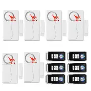 6× Wireless Door Alarm Magnetic Sensor Window Burglar Home Secure Entry w/Remote