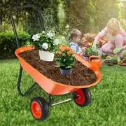 Wheelbarrow Cart 2 Wheels Garden Dump Cart 397 lbs Yard Utility Cart