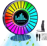 Fellflying RGB Rechargeable Sound Control Light | Car Interior Lights with Fragrance Tablets - RGB Auto LED Colorful Dj Sound Pickup Arom Ambient Light for Car, Gaming, Party