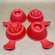 Tupperware Fun Server Rice Molds 4 Pc. Red 1 Cup Portion Size Shaping Gadget New