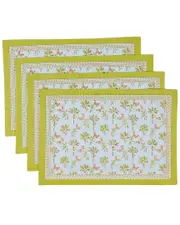 Tiramisu Tropical Opulence Block Print Cotton Placemats