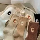 Polyester Wool Snow Boot Socks Solid Color Winter Warm Thick Socks Women