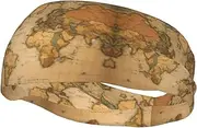 [CADREWY] World Map Print Stylish Sports Sweatband Stretchy Breathable and Moisture Wicking Headband for Gym