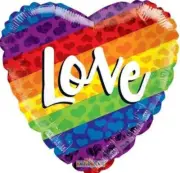 18" in Balloon Valentine Rainbow, Valentines's Day Mylar Foil Party Decorations