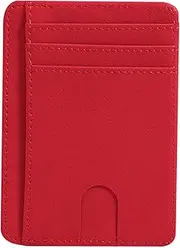 [Oxtxuzdm] Credit Cards Wallet Blocking Card Holder Business PU Leather Money For Case For Men Women, Red, Red