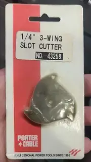 PORTER-CABLE 43258PC 3 Wing Slot Cutter 1-7/8" Cut .250" Kerf 5/16" Diameter