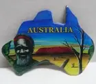 Aboriginal and Uluru on AUSTRALIAN MAP FRIDGE MAGNET freezer Australia souvenir