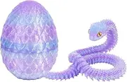 Snake Egg with Snake Inside - Dragon Egg Toy | Realistic Snake Hatching | 3-D Printed Movable Snake with Egg | Articulated Animals Figure Decoration | Fidget Toys Stress Reliever for Easter Stuffers