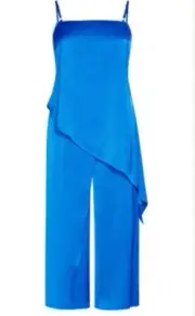 City Chic Small Jumpsuit Wildfire Blue Plus Size 16