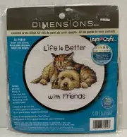 Dimensions BETTER WITH FRIENDS Counted Cross Stitch Kit #72-74549 Learn A Craft