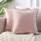 l Blush Pink Throw Pillow Covers 18X18 Inches for Couch Aesthetic Decorative Sof