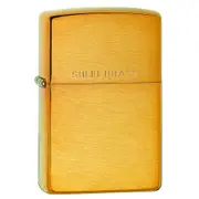 Zippo Brushed Finish Brass With " Solid Brass " Etch Lighter